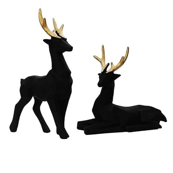 مجسمه مدل گوزن هندسی مجموعه 2 عددی