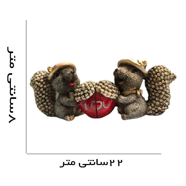 مجسمه مدل سنجاب عاشق مجموعه 2 عددی