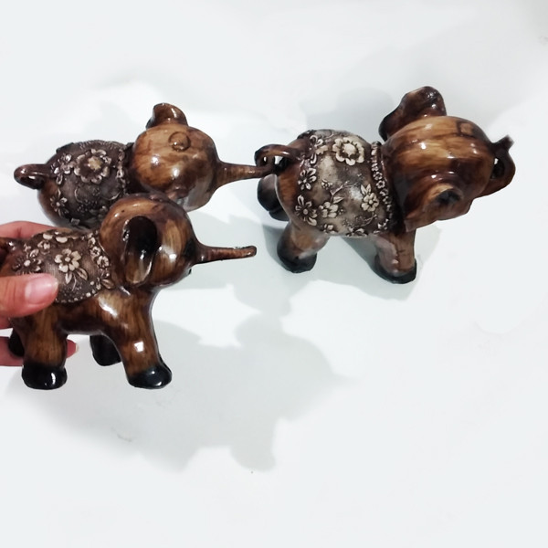 مجسمه طرح کاروان فیل مجموعه 3 عددی